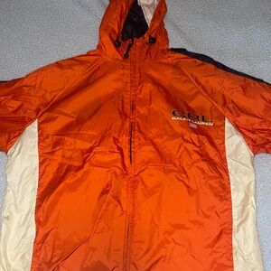 Vintage Ralph Lauren Orange and Cream Hooded Jacket